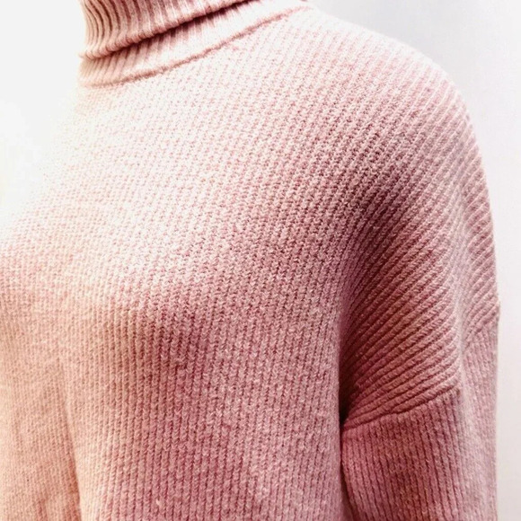 CHELSEA 28 Women Long Sleeve Pull-Over Turtle Neck Pink Sweater Size Medium - Picture 5 of 13